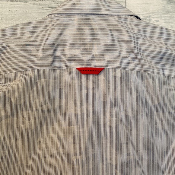 7 Downie St Couture Men’s Blue Striped Button Up Shirt Size M/L UK 4 - Picture 8 of 13